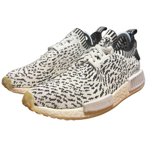 ADIDAS NMD R1 Men's 8 Primeknit Zebra Black White Sneakers Running Shoes - Picture 5 of 13